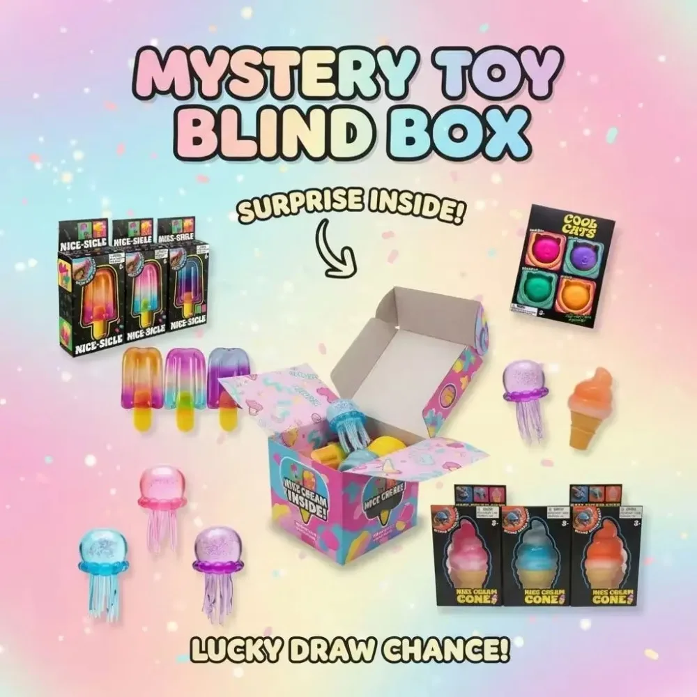 Novelty Gifts - スクイッシー・ミステリーボックス、ゆっくり膨らむフィジェットトイセット、ストレス解消用感覚スクイーズトイ、子供と大人のための抗不安ギフト