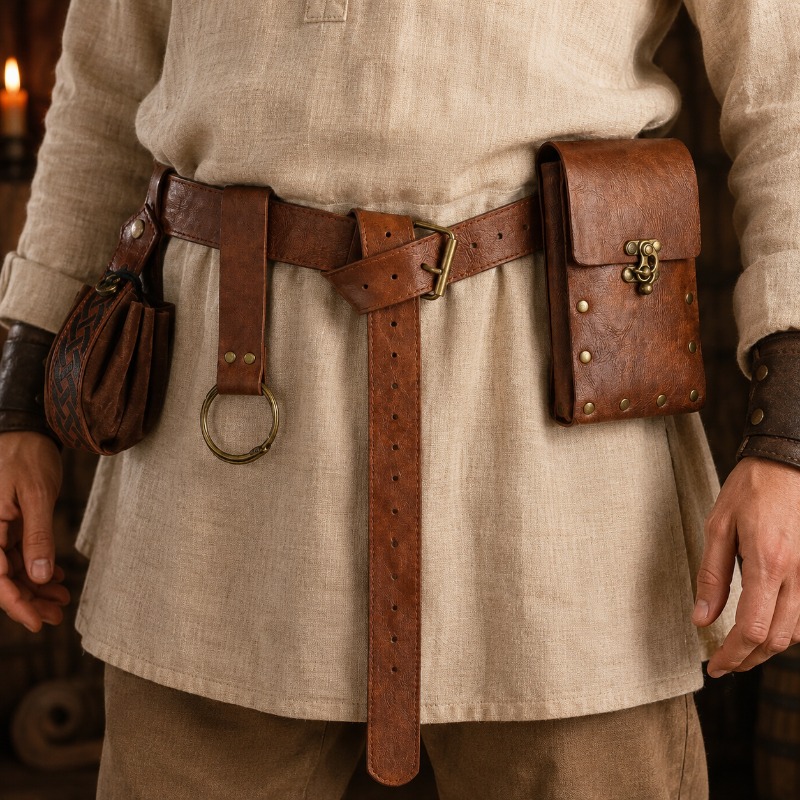 Costumes - 中世のバイキング商人風、腰にぶら下げる装飾品セット。ハロウィーンのコスプレ衣装に使える、男女兼用のアクセサリー。
