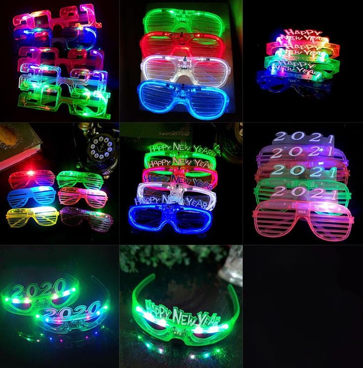 Glow In The Dark Party Glasses - パーティー,ハロウィーン,クリスマス,結婚式,カーニバル,誕生日,アクセサリー,おもちゃ,ni326用のネオンLED点滅メガネ