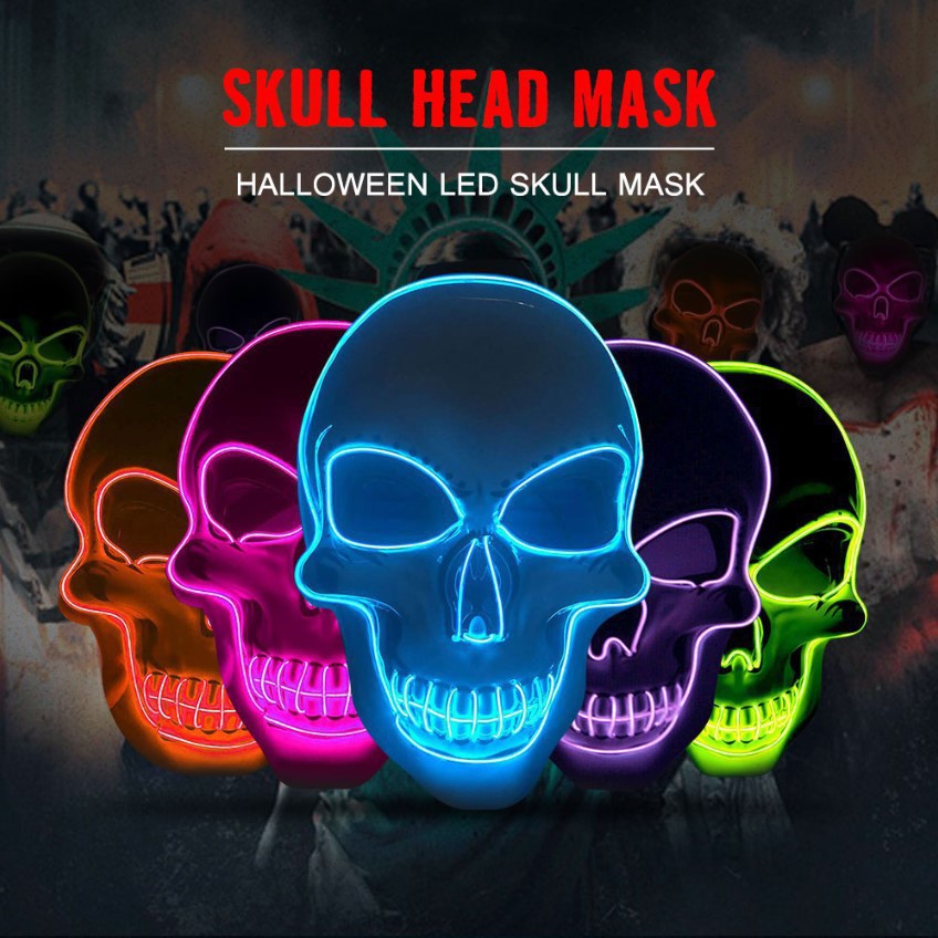 Led Purge Mask Halloween - ハロウィーン ホラー スカルマスク LED 冷光マスク LED