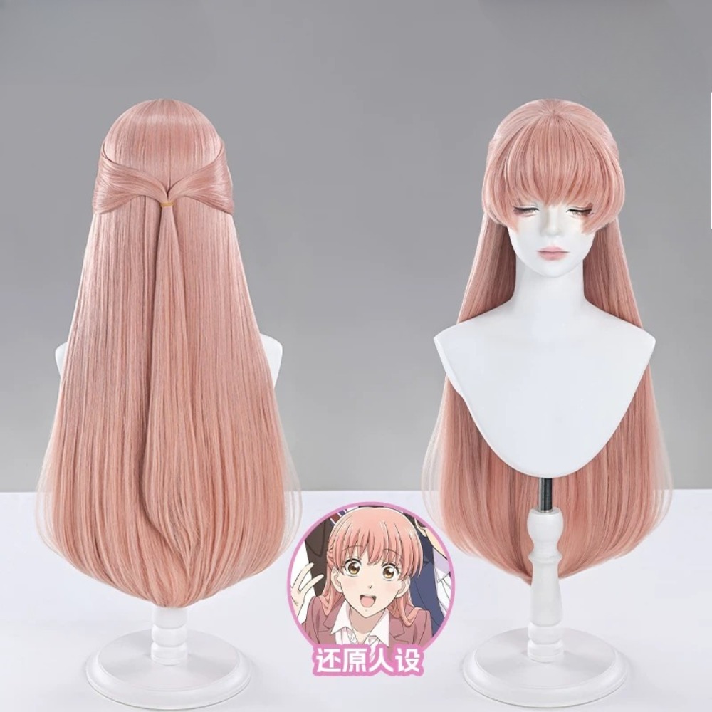 Wotakoi ナルミ桃子コスプレウィッグスモーキーピンクシ - Anime Cosplay Wig Heat Resistant のレビューと価格