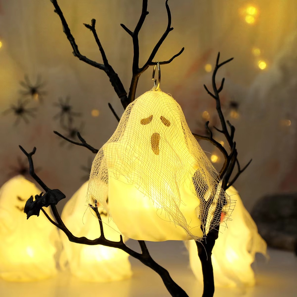 在庫あり ハロウィンゴーストヘッドデコレーション 白いガーゼ - Prank Toys のレビューと価格