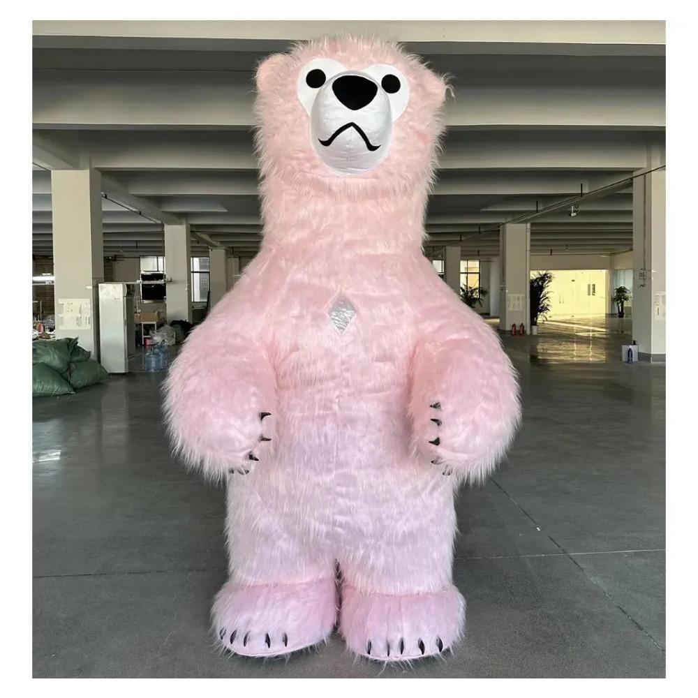 空気で膨らませるピンクのクマの着ぐるみ。大人用。アニメ風コス - Costumes のレビューと価格