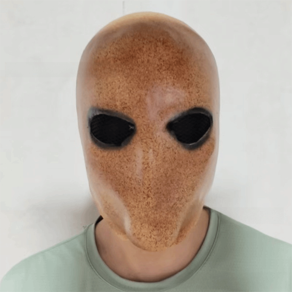 顔のない男のハロウィーン用スレンダーマンマスク。無毒素材を使 - Latex Alien Mask Realistic のレビューと価格