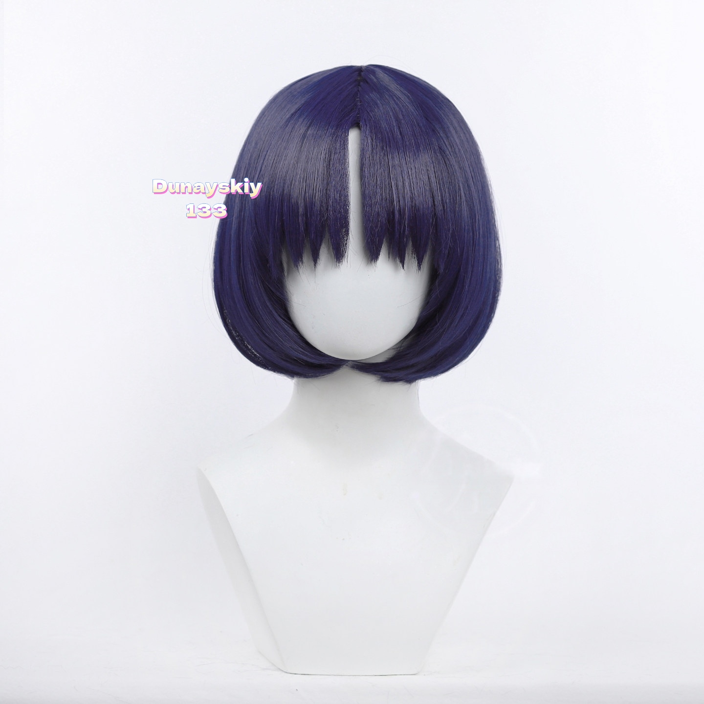 天童あかね、大門寺仙太郎のコスプレ用ウィッグ。短い紫色と青色 - Anime Cosplay Wig Heat Resistant のレビューと価格