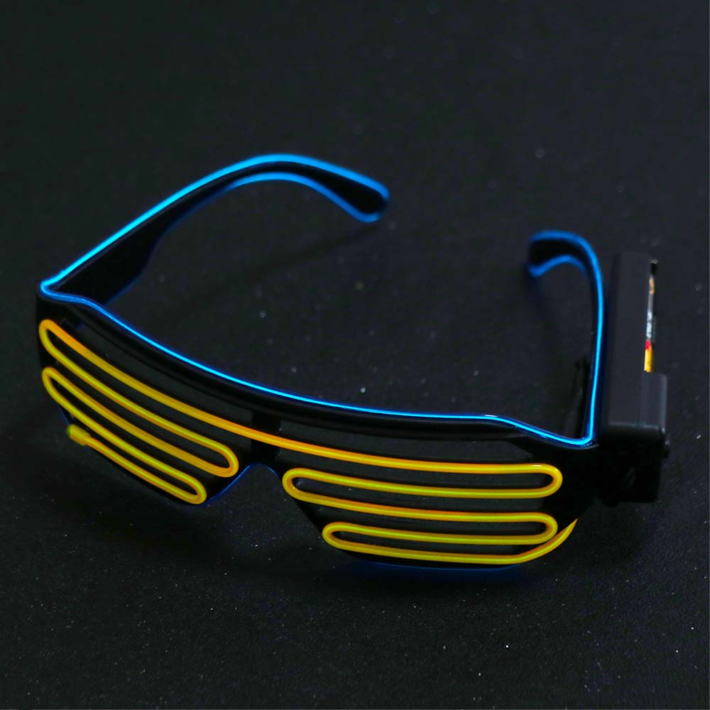 ファッションワイヤレスLED光るメガネクールなダブルカラー発 - Glow In The Dark Party Glasses のレビューと価格